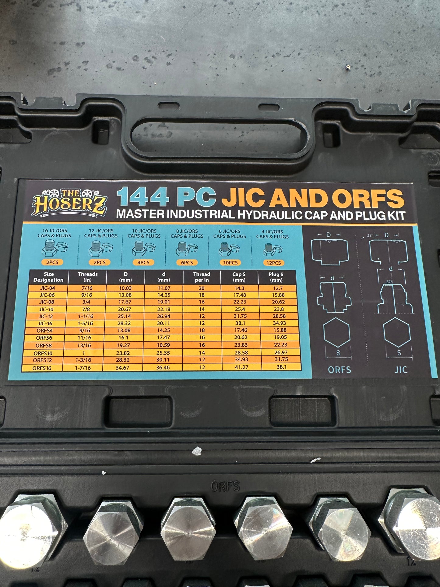 The Hoserz 144pc JIC And ORFS Master Cap And Plug Kit